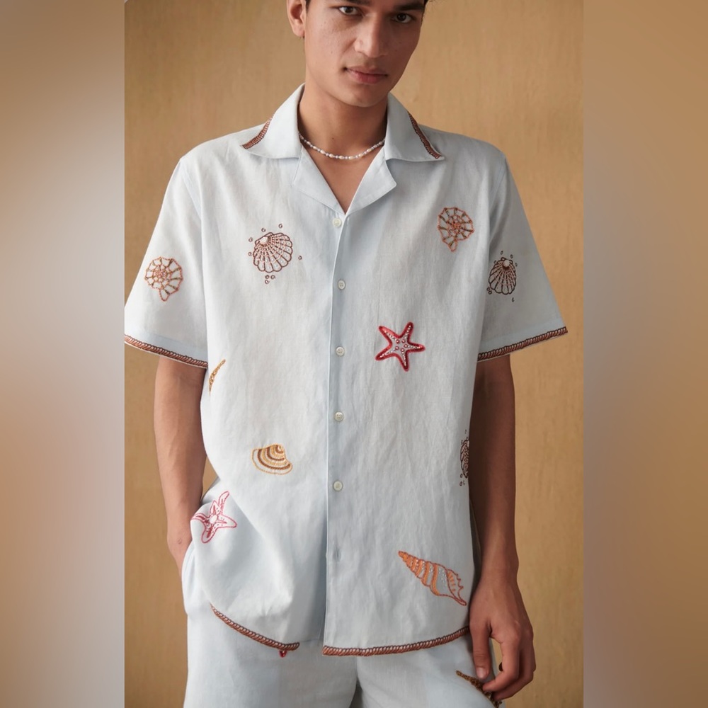 SEASHELLS EMBROIDERED SHIRT